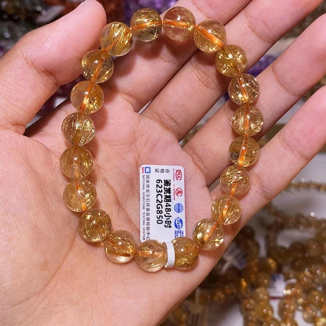 发晶手串未镶嵌烟花钛晶9.8mm