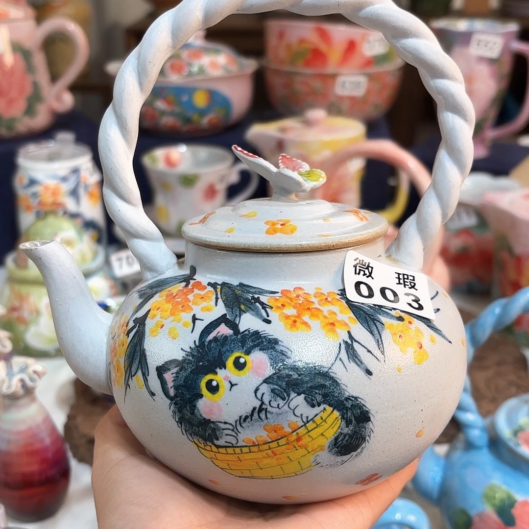 景德镇手绘高温釉下彩陶瓷茶具