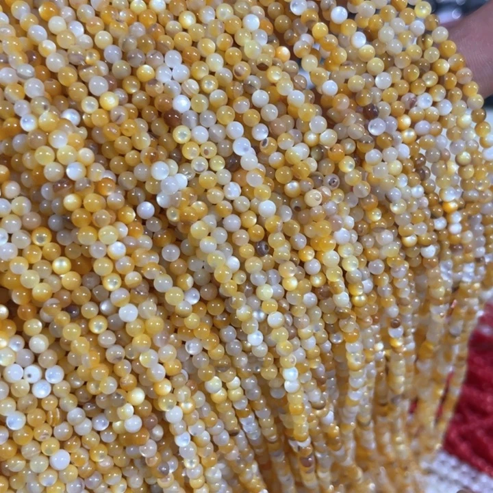 贝壳非金属一条3mm黄金贝圆珠