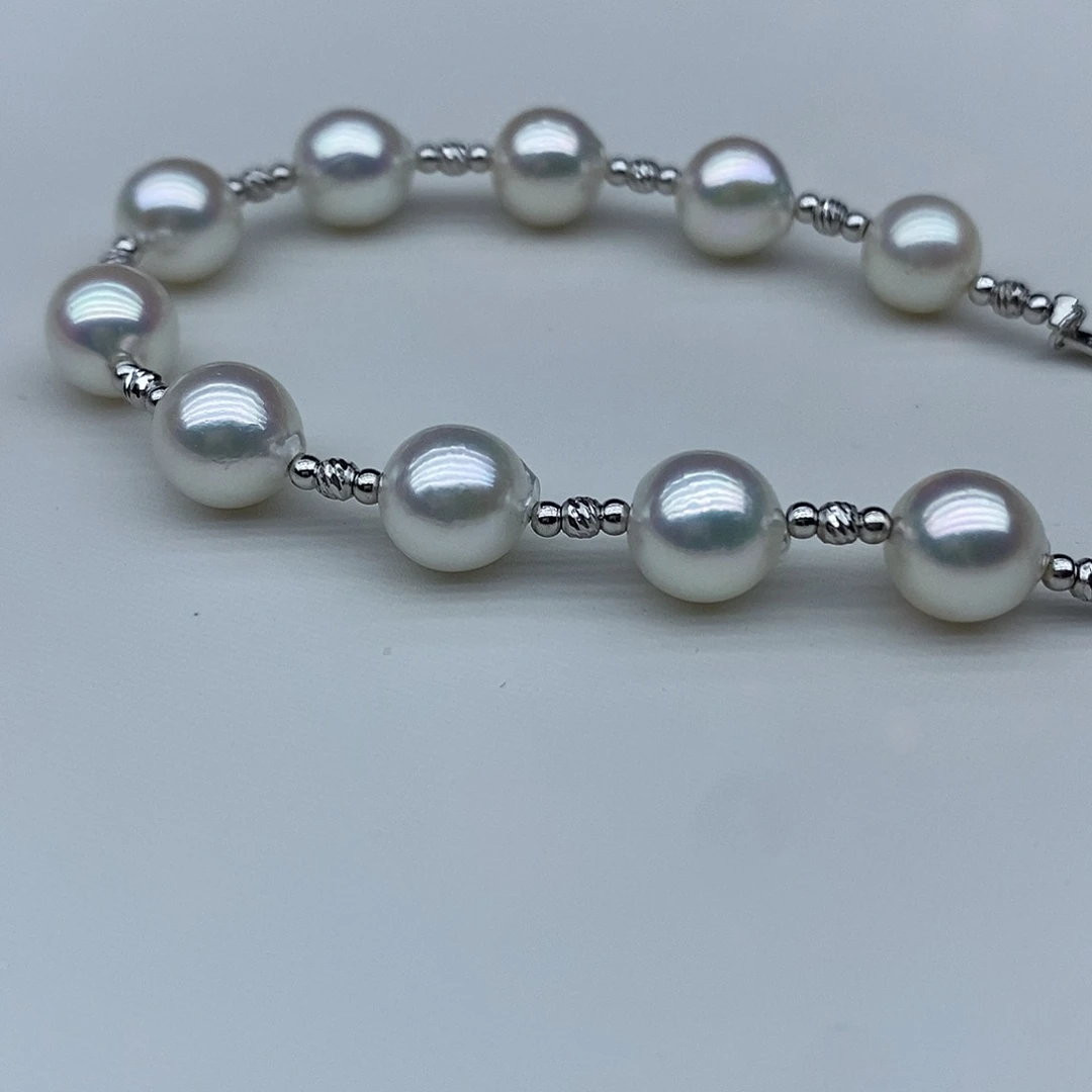 海水珍珠手绳银S925镶嵌