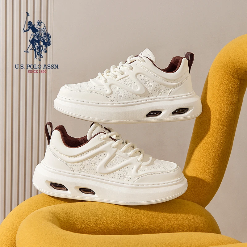 U.S. POLO ASSN.夏季低帮透气男休闲小白鞋时尚情侣舒适百搭板鞋