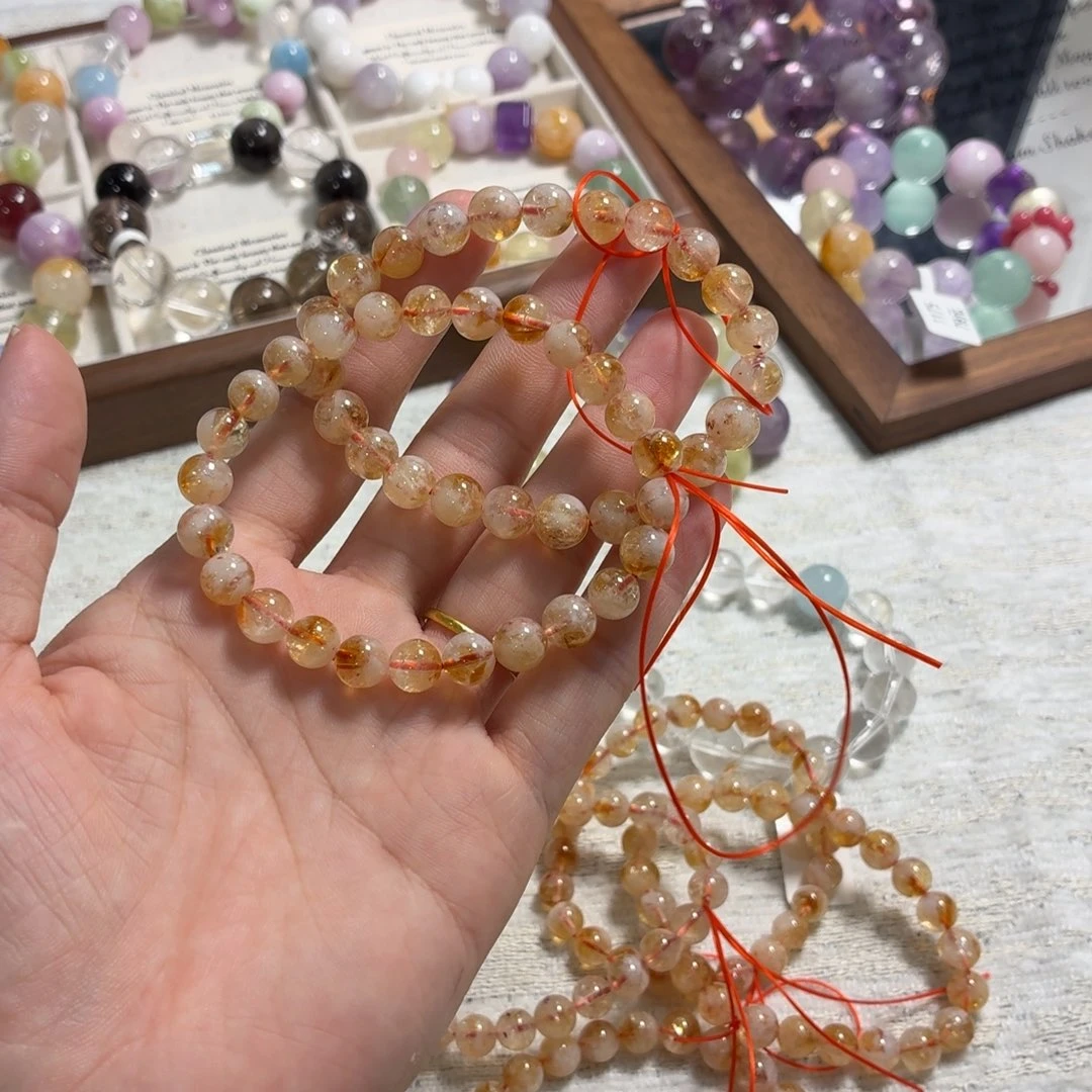 未镶嵌手链烟晶小米黄塔