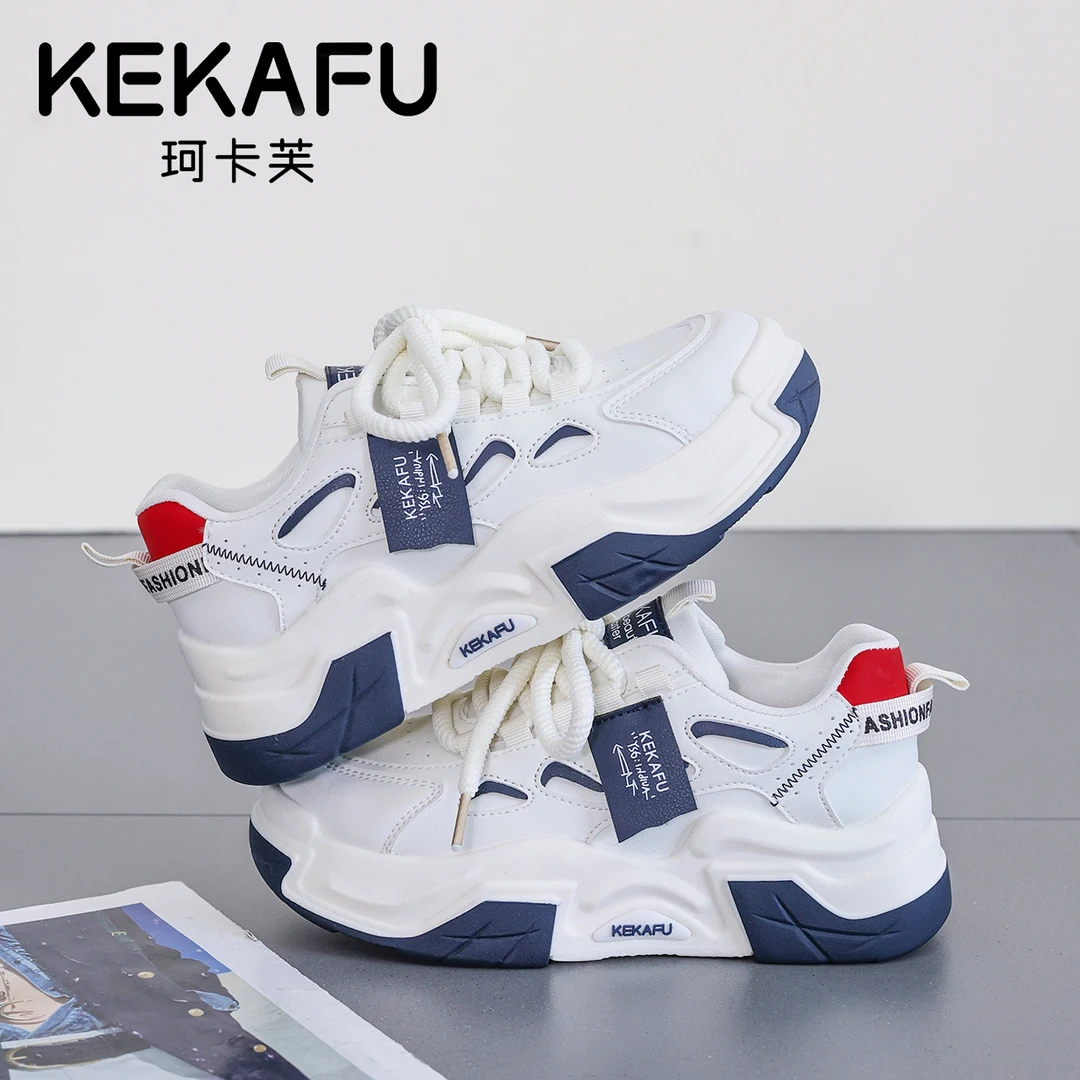 珂卡芙2025秋季新款厚底老爹鞋女韩版增高休闲运动鞋舒适轻便板鞋