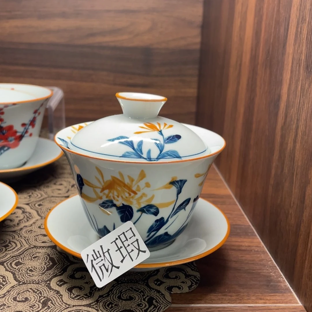 微瑕釉下彩纯手绘