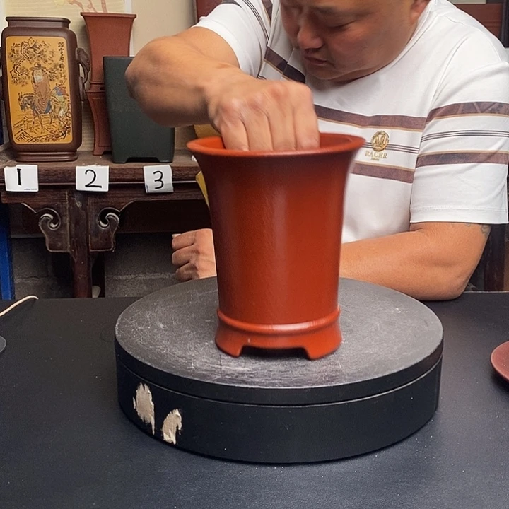 紫砂花盆货号一只LV300