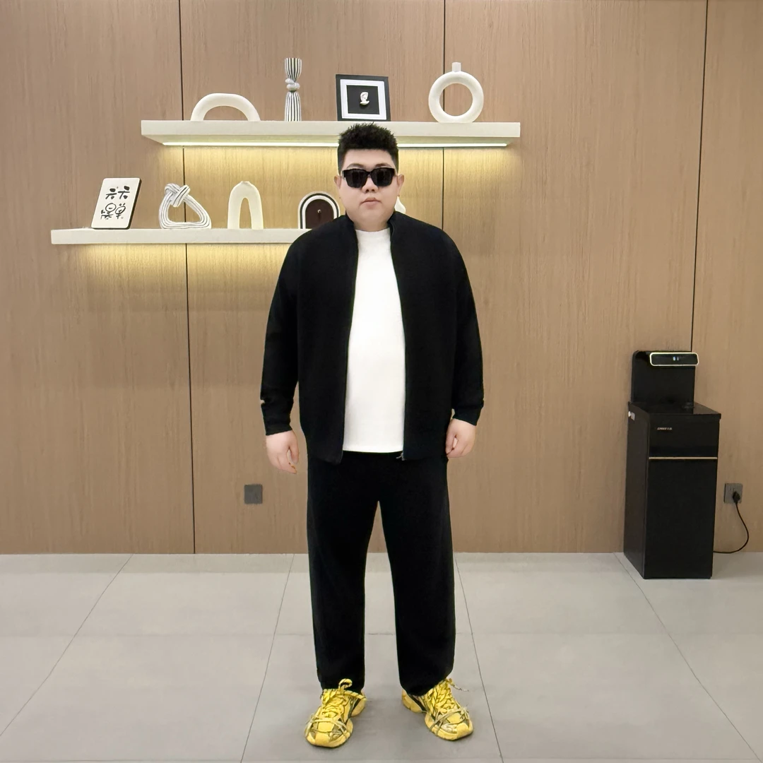 大码男装 秋季新款 针织外套8239简约百搭