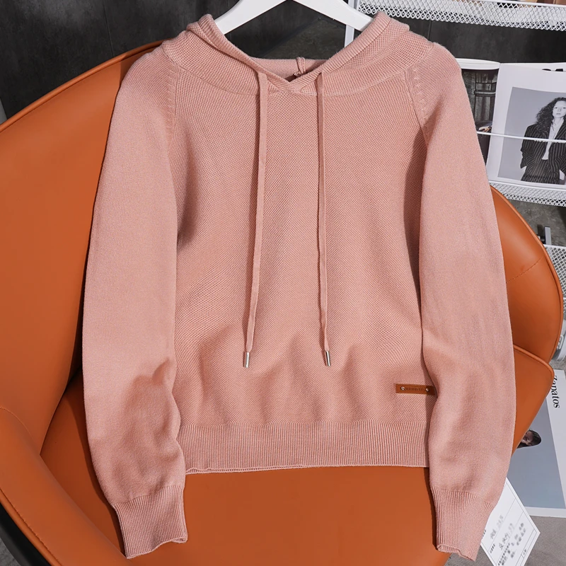 【程总专属】T 70002-1：秋装女士连帽长袖针织衫新款休闲上衣ZS