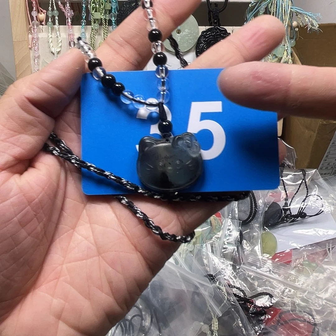 蛇纹石玉合金颈饰