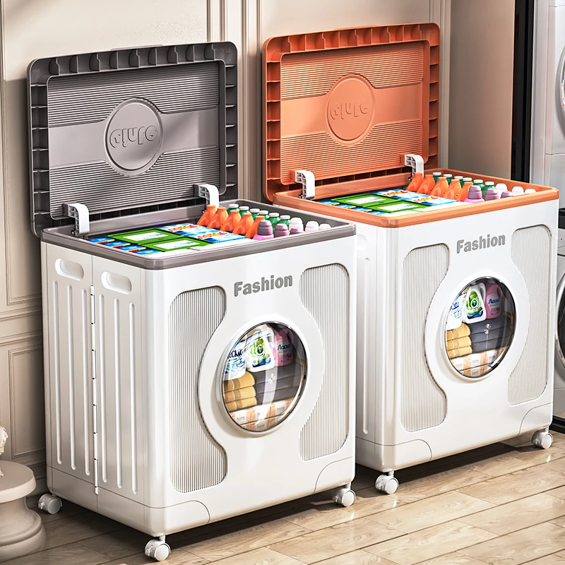 【顺丰包邮】浴室收纳箱玩具箱大容量家用衣物被子收纳翻盖折叠带轮