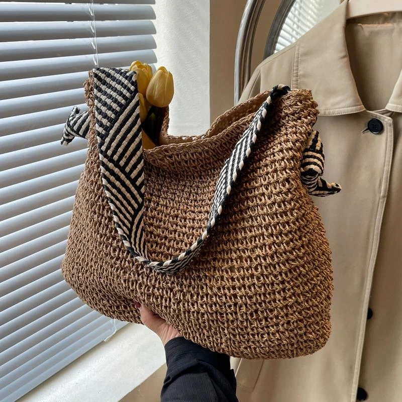 INBORNLUCK大容量草编包包女夏2024新款海边度假编织包慵懒风单肩