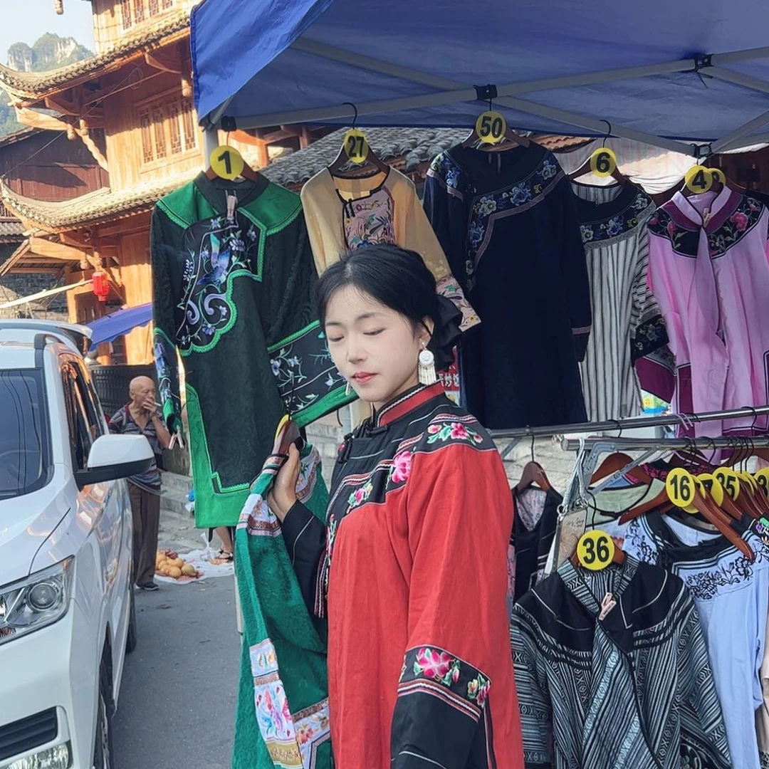 湘西苗族刺绣大花中长款