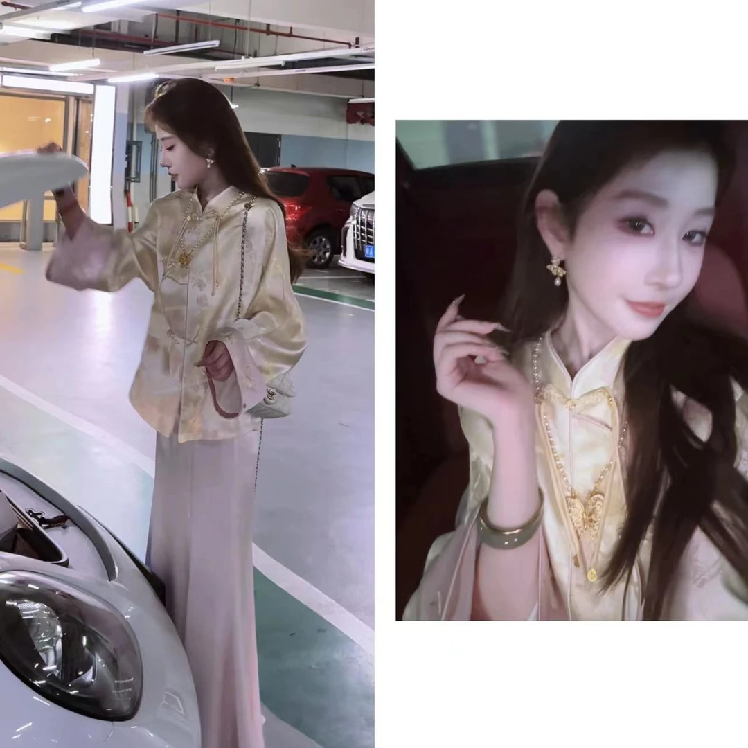 【婷婷】《郁金香》一眼沦陷 温柔撞色国风新中式外套 TT2SQTH2323