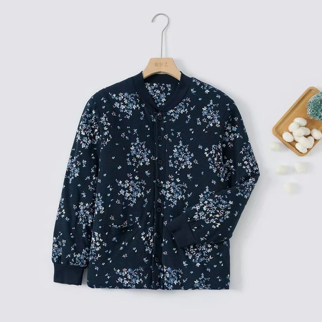 【非遗古法】【100桑蚕丝】女士繁花时尚百搭外穿加厚领外套