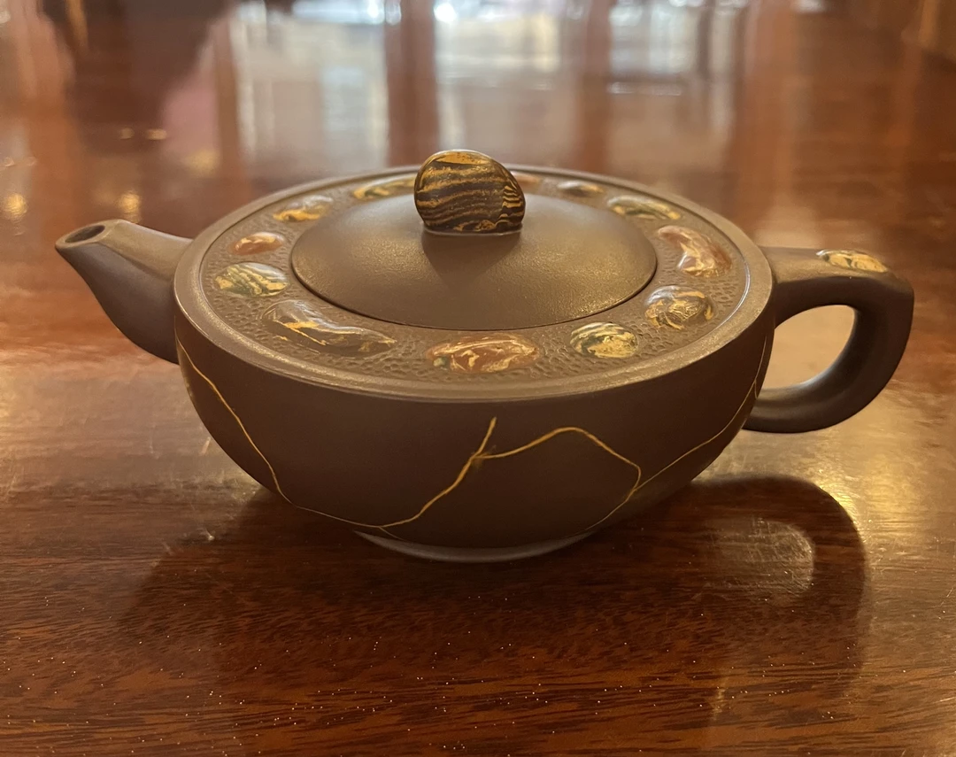 雨花石壶  紫泥  容量300cc左右  王老师作品  手工紫砂壶精器