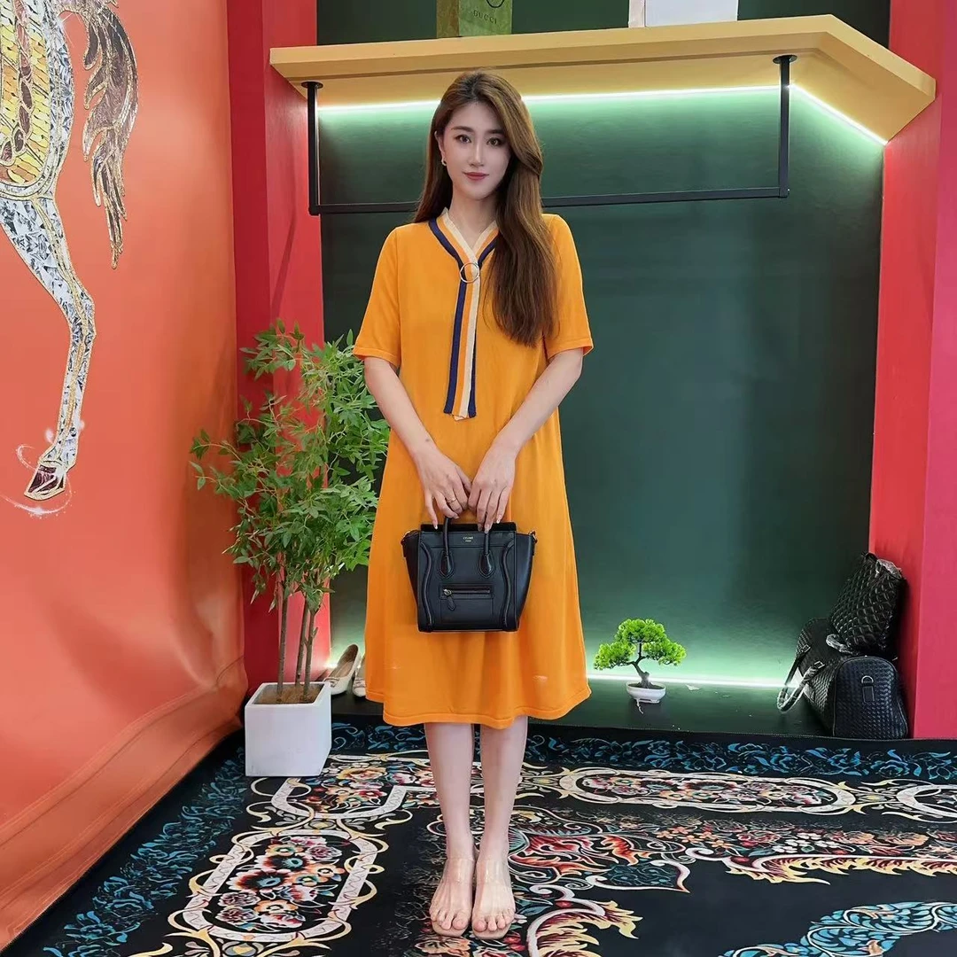 9242多金大码气质减龄黄亦玫同款新款夏季女装设计感连衣裙女