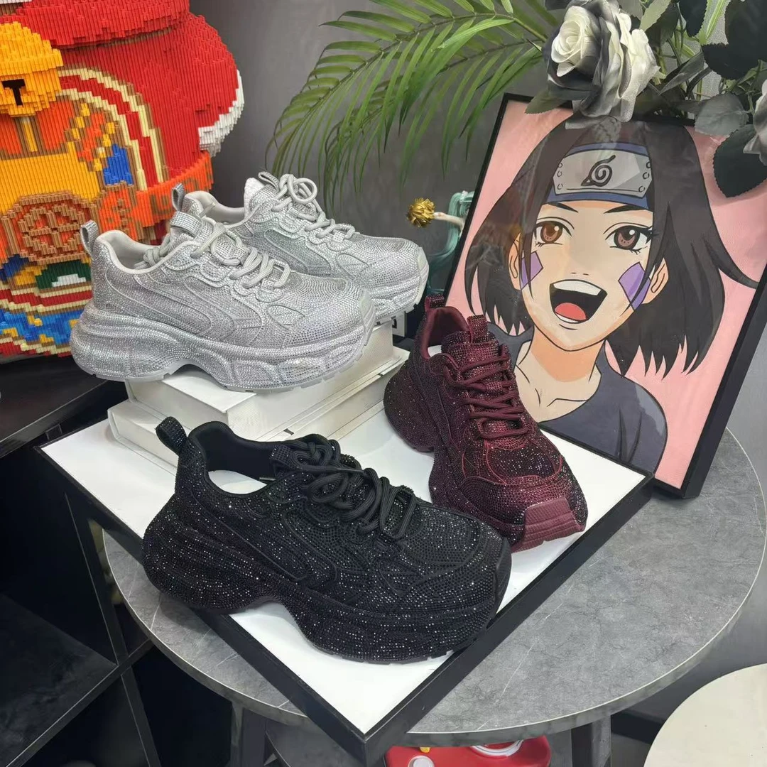 【飘飘】欧货高奢“流光璀璨”新款超轻厚底增高百搭老爹鞋-25001-55