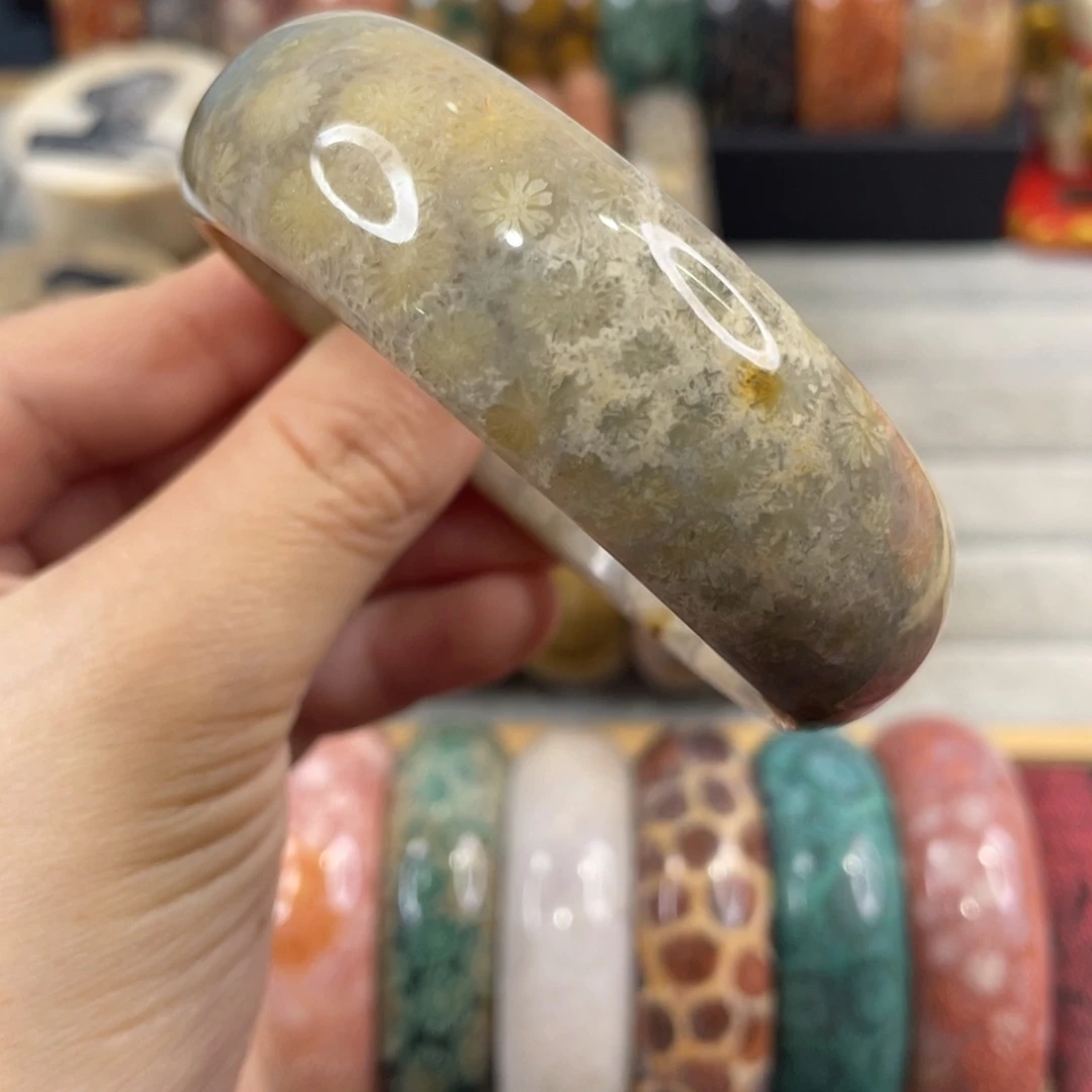 银S925镀金镶嵌手镯硅化玉