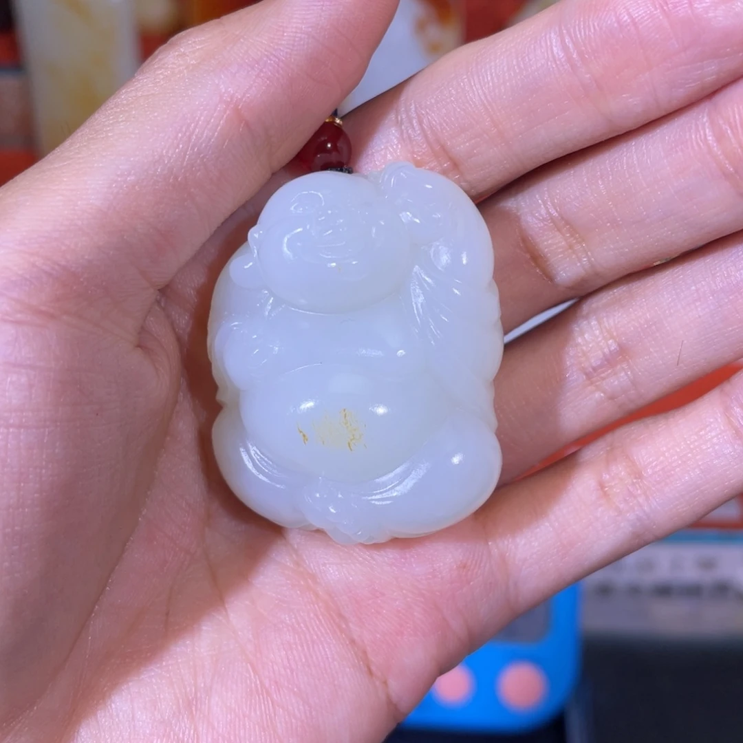 墨***。和田玉未镶嵌挂件