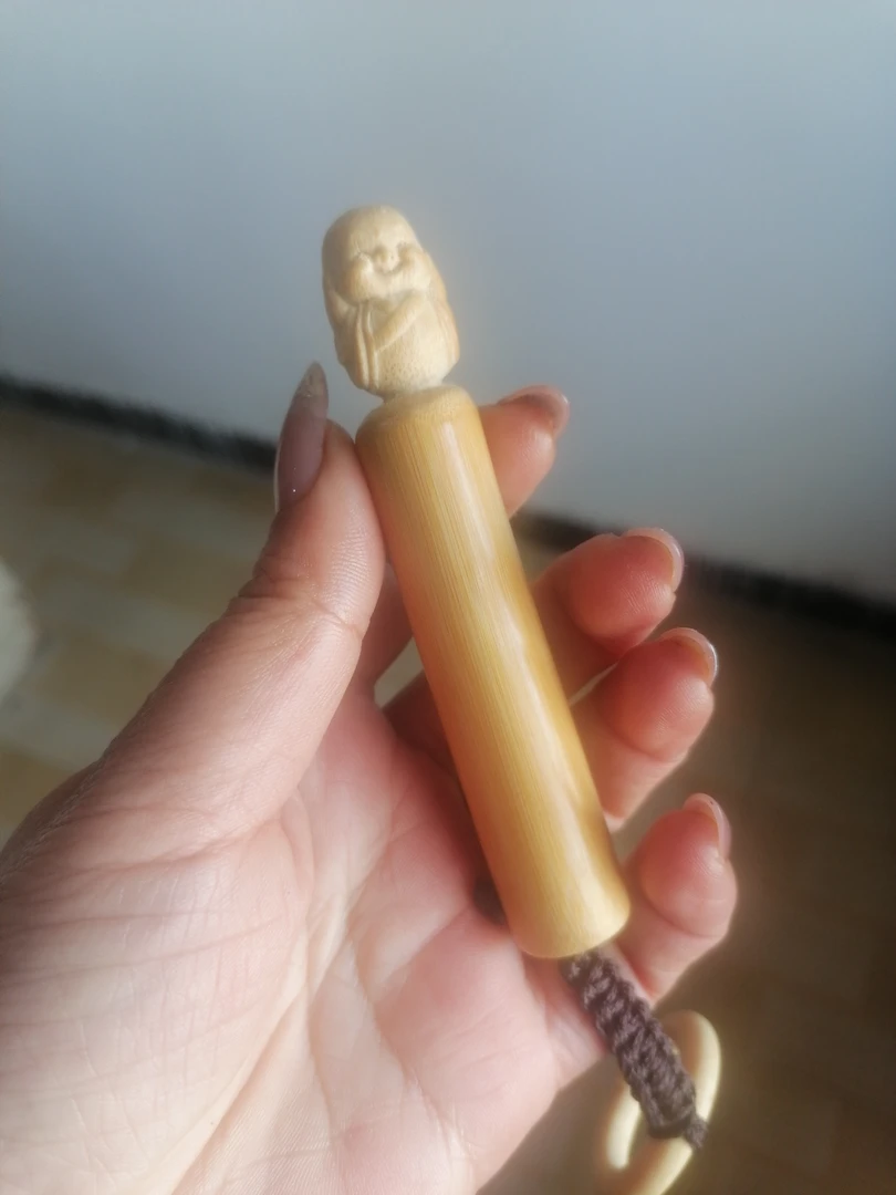 实心竹玉竹手把件