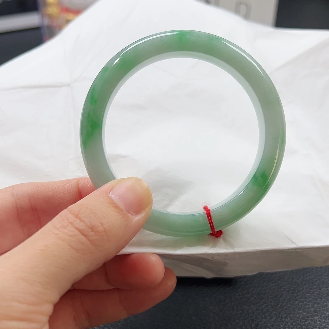 翡翠未镶嵌手镯天然翡翠A货 54正圈
