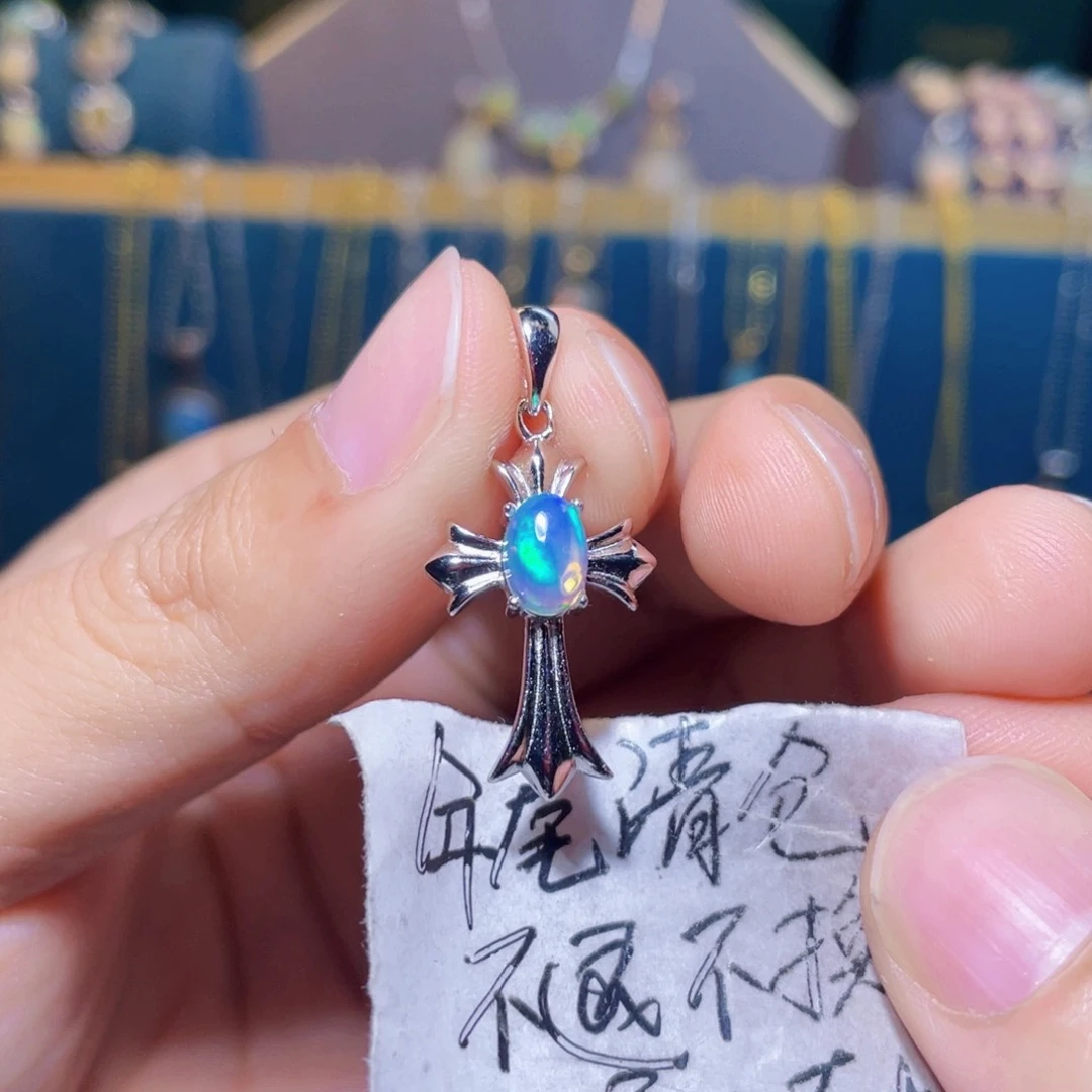 欧泊吊坠）银S925镶嵌