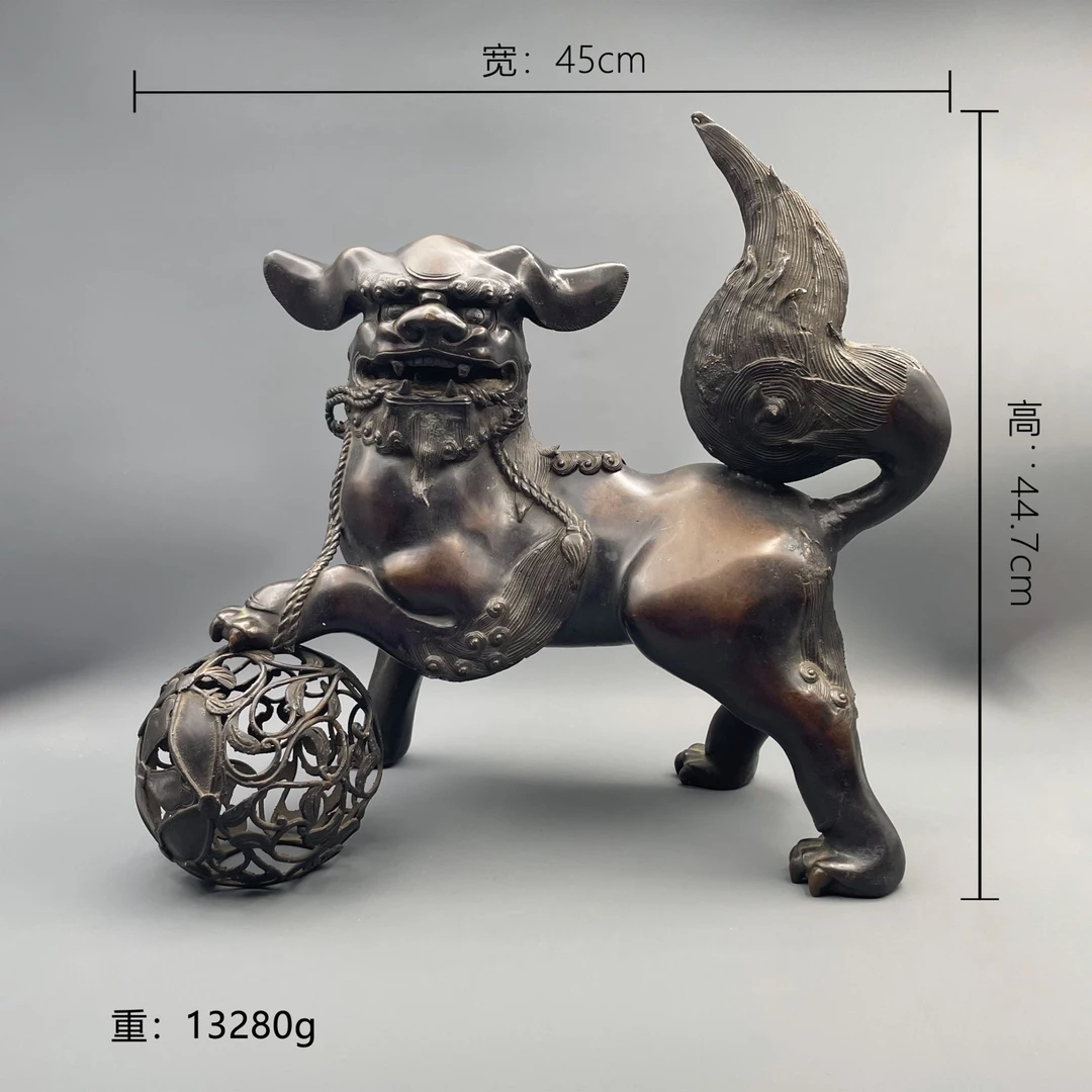 清中期 巨形铜狮子 17203 【古玩拍卖】