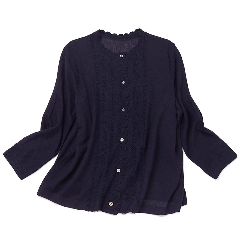 以花为名 复古提花80支系列精纺羊绒开衫 轻薄