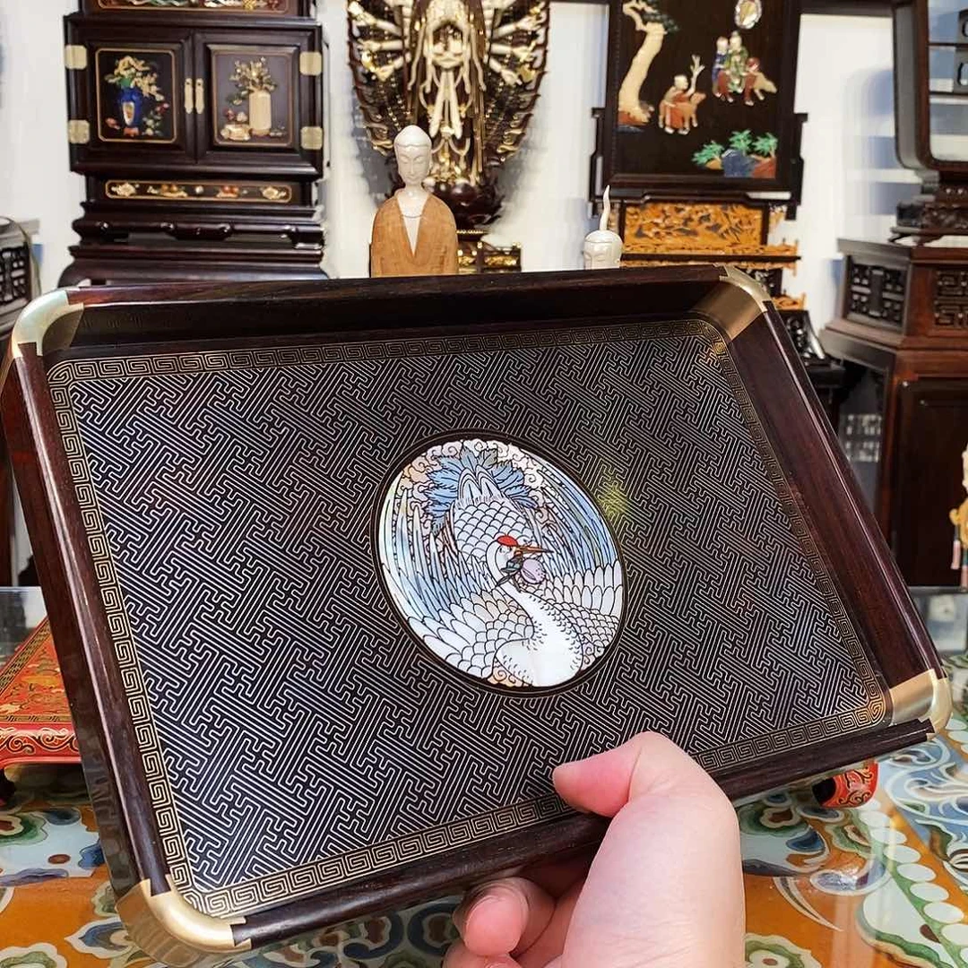 成套家具红酸枝木类大红酸枝托盘