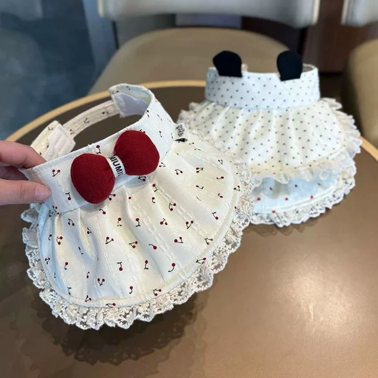 婴幼儿遮阳空顶帽女宝宝户外公主防晒棉布大帽檐渔夫帽太阳帽洋气