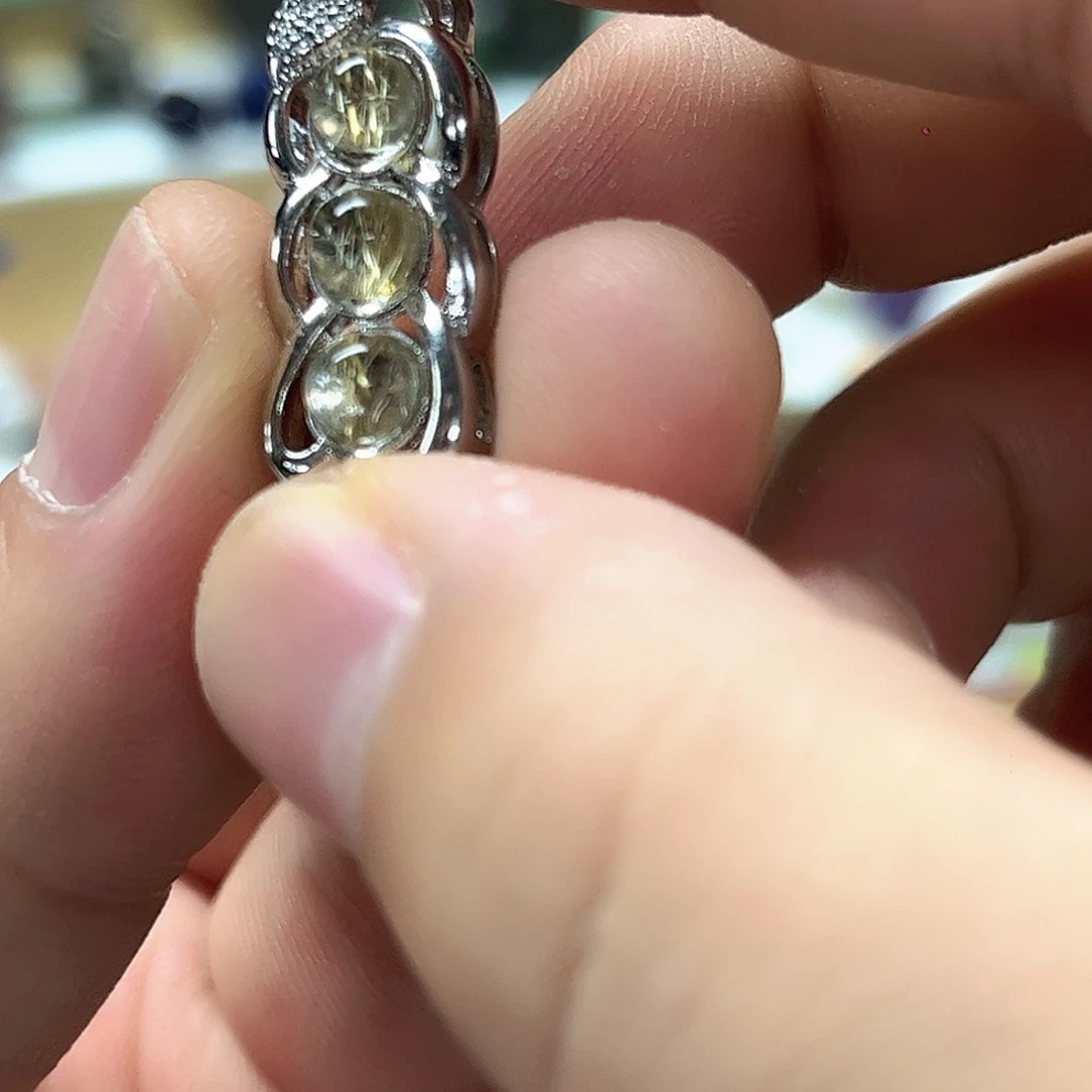 银S925镶嵌珠宝半成品水晶