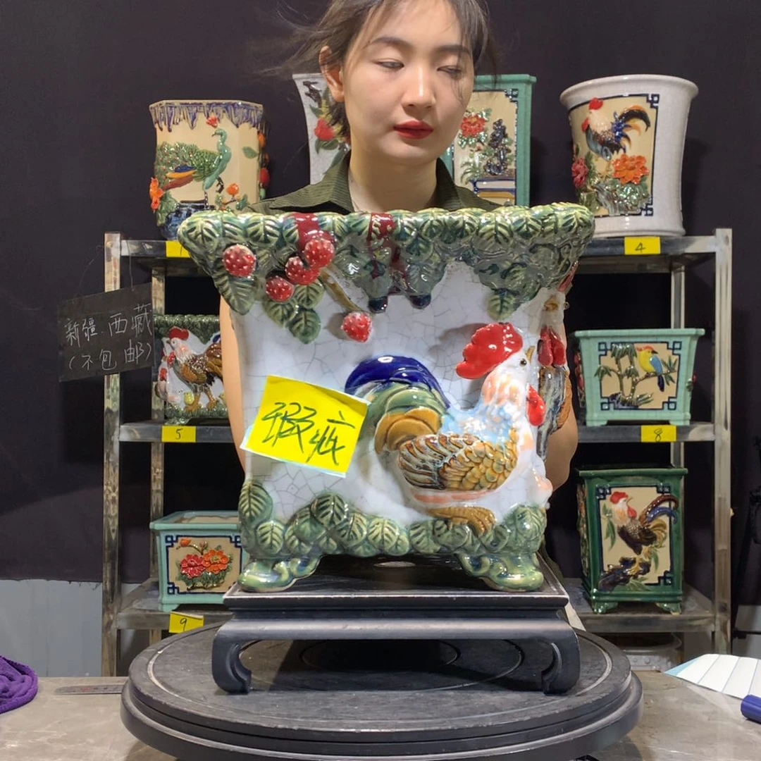 ༺****微瑕石湾盆 盆景盆