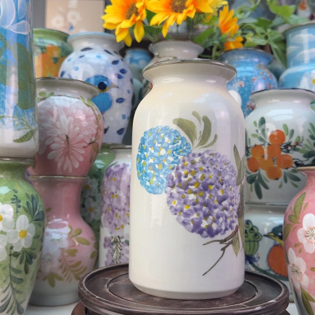 景德镇陶瓷手绘花瓶无孔