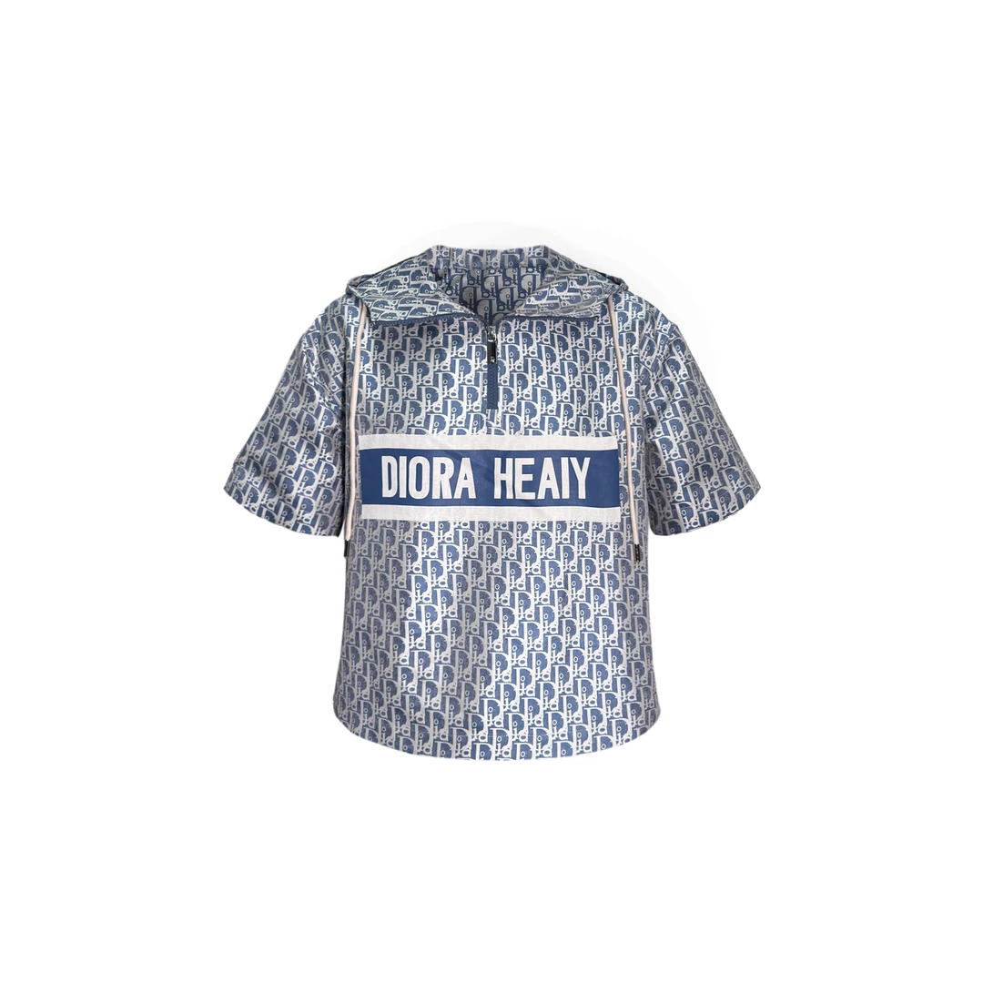 DIORA HEALY/迪奥海莉夏季数码印花时尚连帽短袖夹克33D1683357