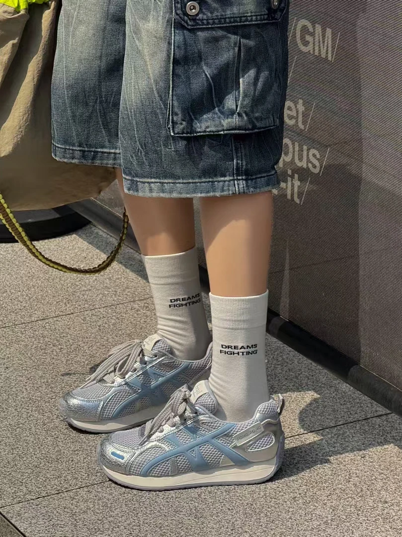 松糕底浅口时尚休闲鞋鞋子情侣百搭阿甘鞋厚底透气