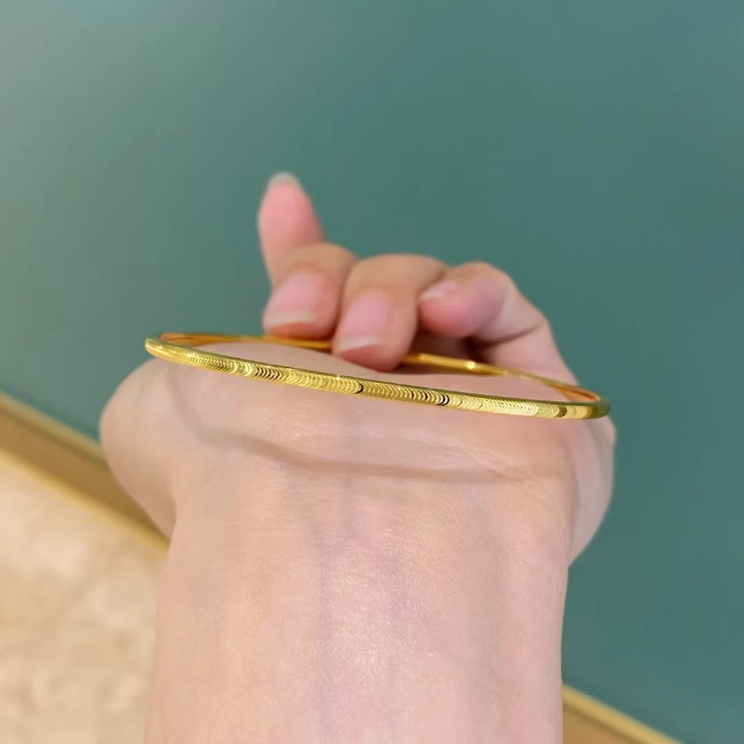 【至尊金典珠宝】足金999无氰5D硬金空心固口手镯猫眼三生三世