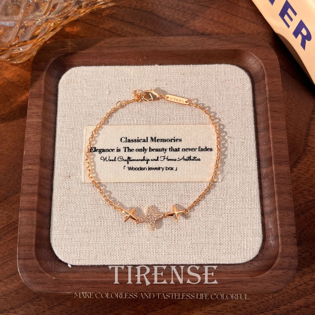 TIRENSE/狄伦斯 铜合金手链 镀18K金设计师款轻奢流星手链