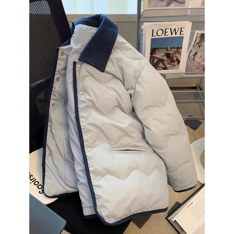 818新款棉服外套女小香风宽松短款棉袄冬季翻领加厚棉衣女Y