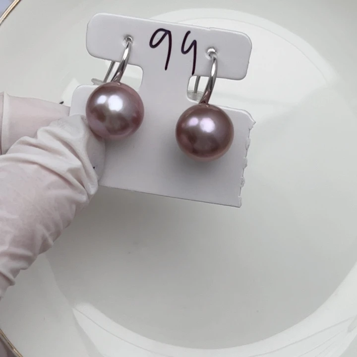 淡水珍珠耳饰银S925镶嵌