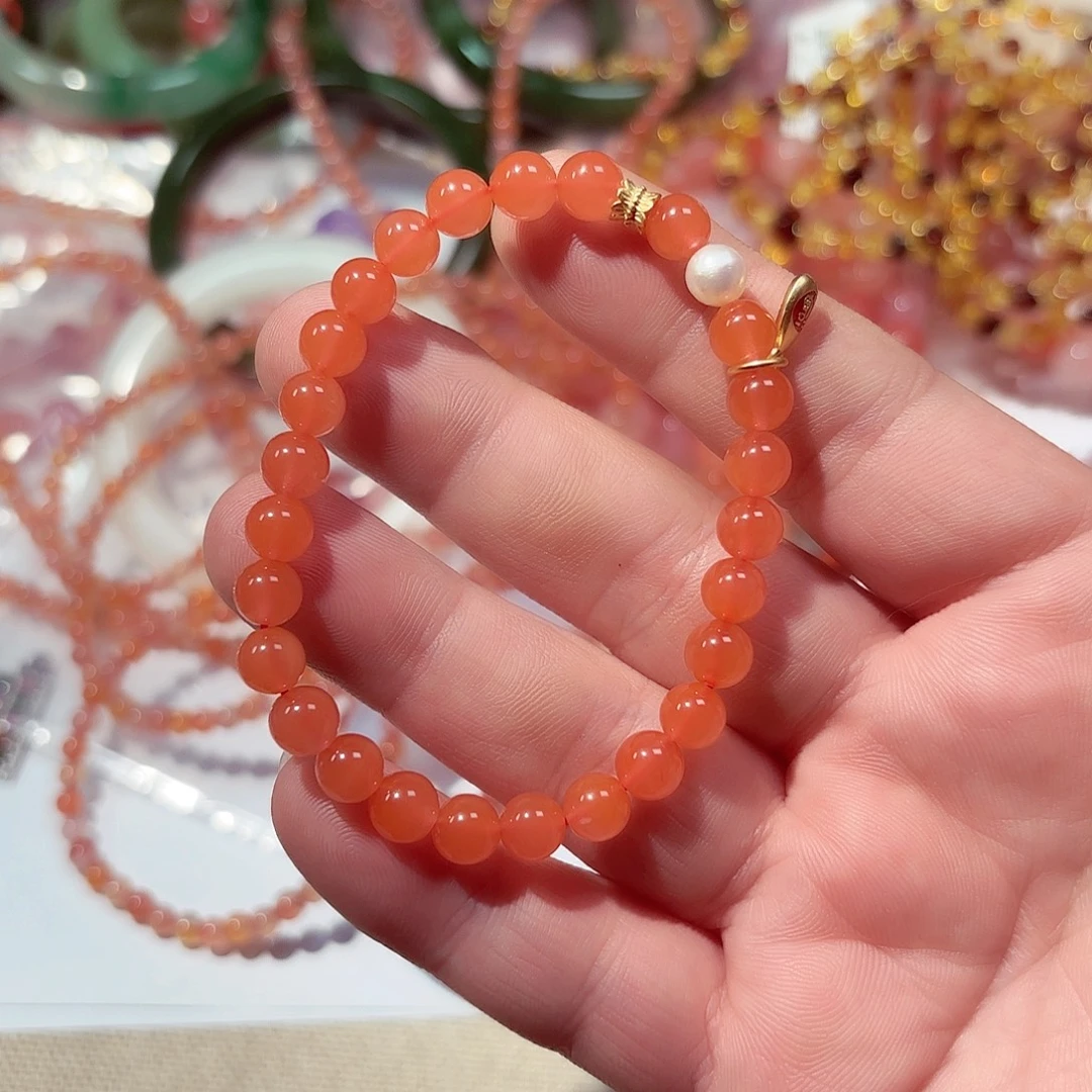 南红玛瑙未镶嵌手链