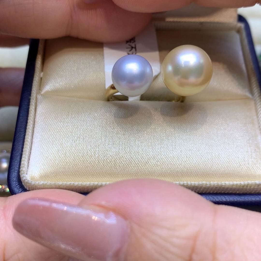 银S925镶嵌戒指海水珍珠