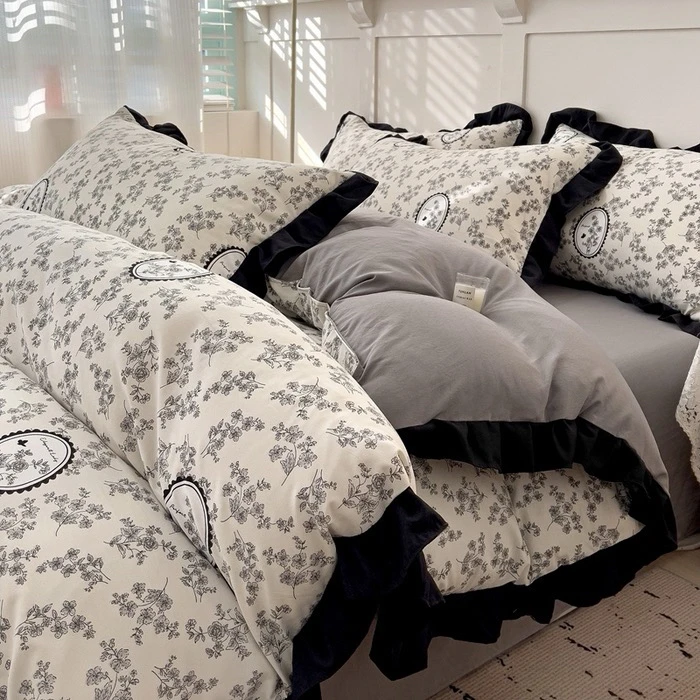 云感糯糯棉四件套，透气床品套件小碎花