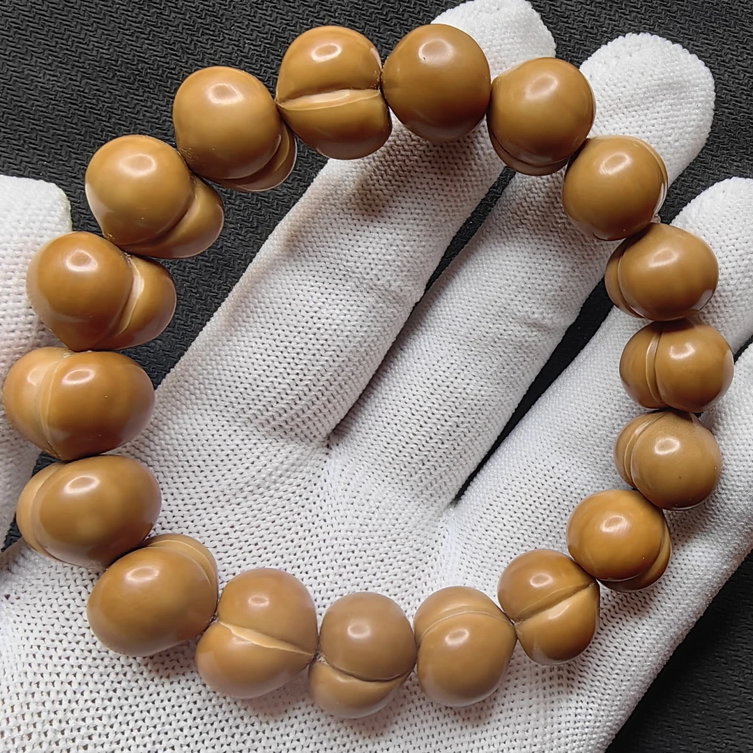 猴头聚宝盆雕刻柯基臀手串，手工雕刻大尺寸全品无泡药毕业级