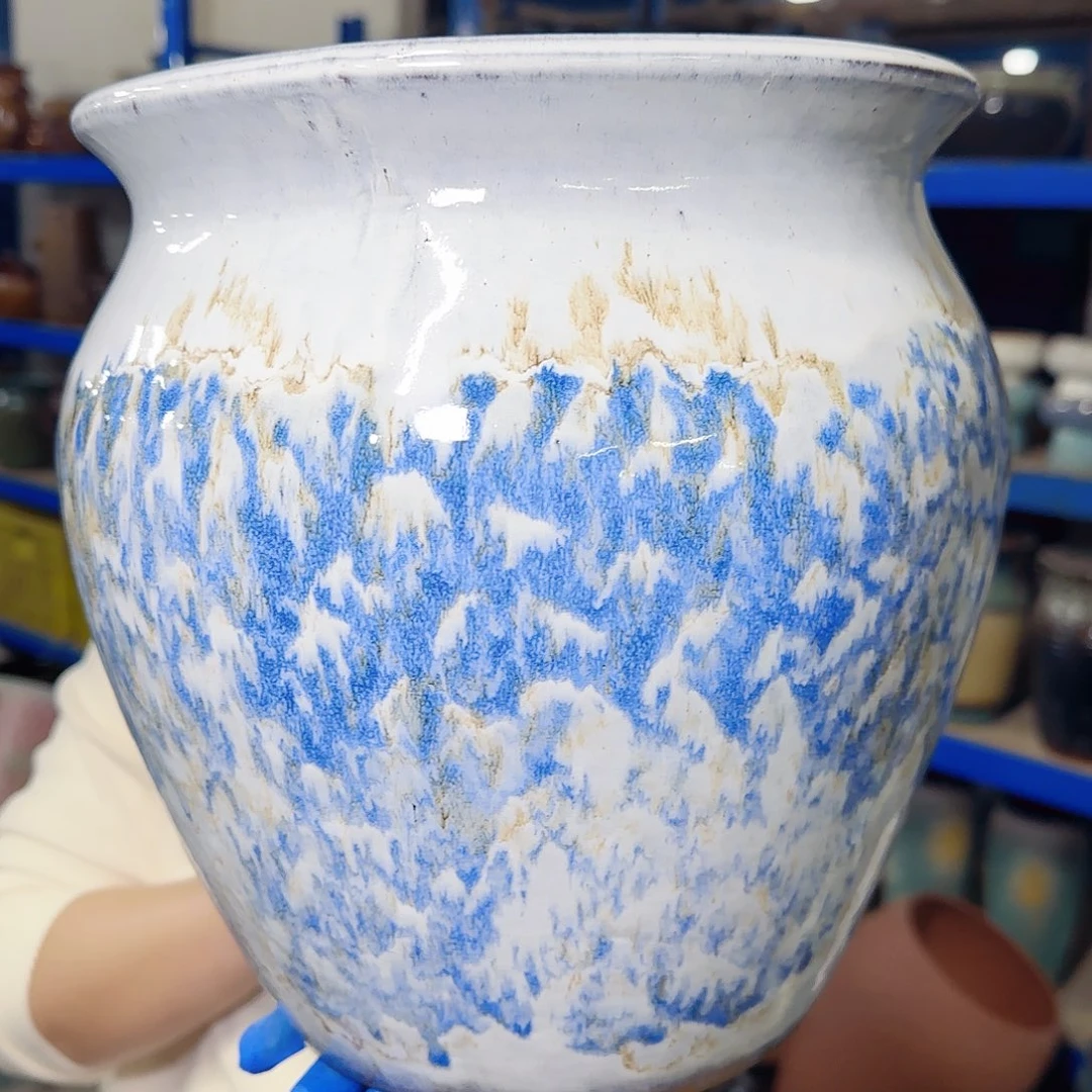 紫砂花盆高27口25