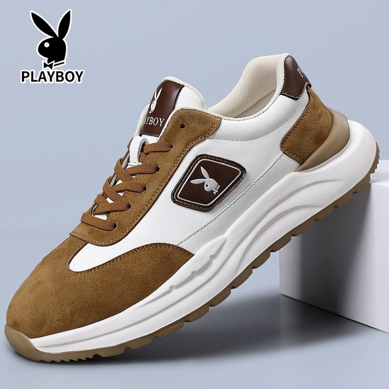 PLAYBOY/花花公子男鞋2026新款男士户外运动鞋真皮透气百搭阿甘鞋