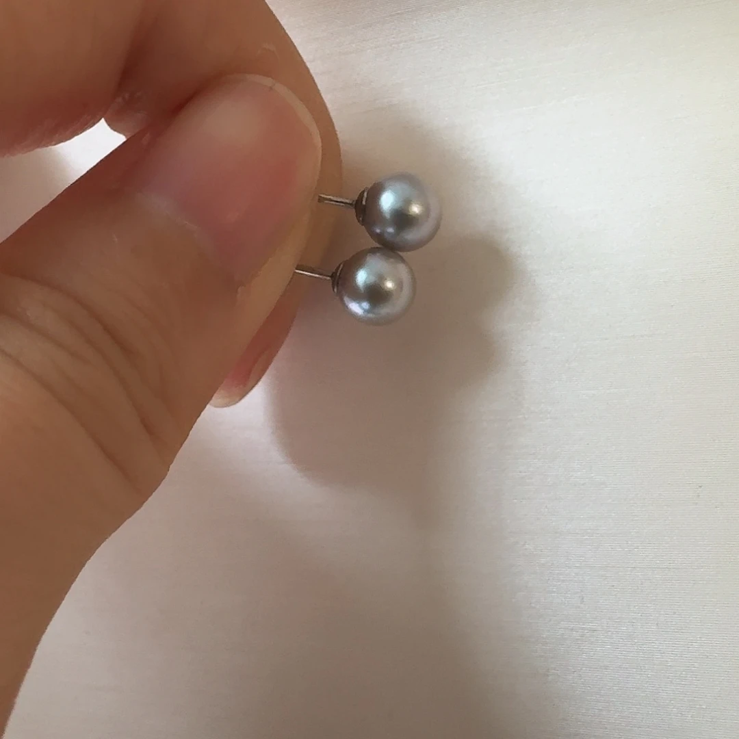 银S925镶嵌海水珍珠耳饰