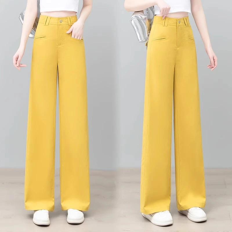 天丝阔腿牛仔裤女2025夏季新款高腰显瘦垂感直筒宽松休闲拖地长裤