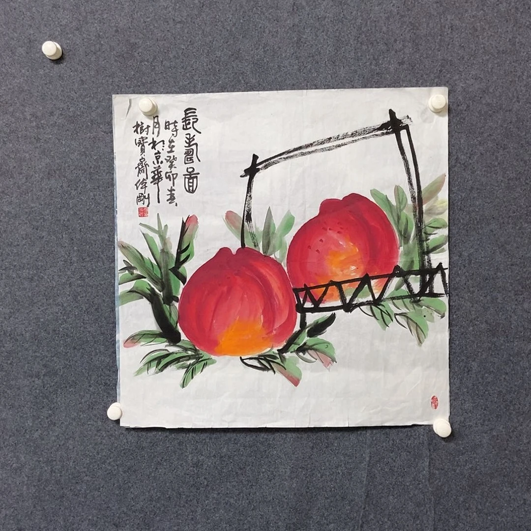 国画四尺斗方微瑕一副