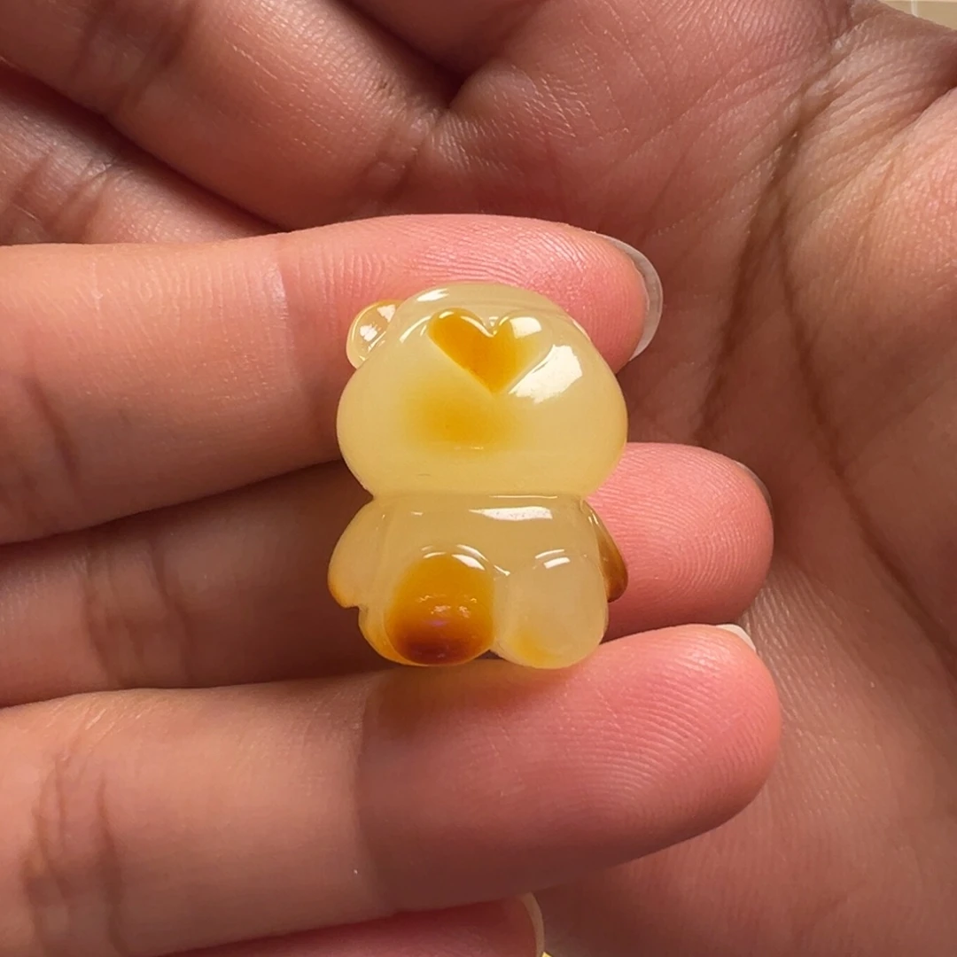 蜜蜡颈饰未镶嵌柒小熊（打孔不退换）