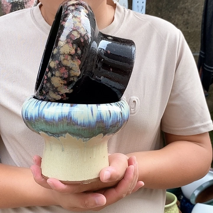 花盆紫砂口14高12瑕疵