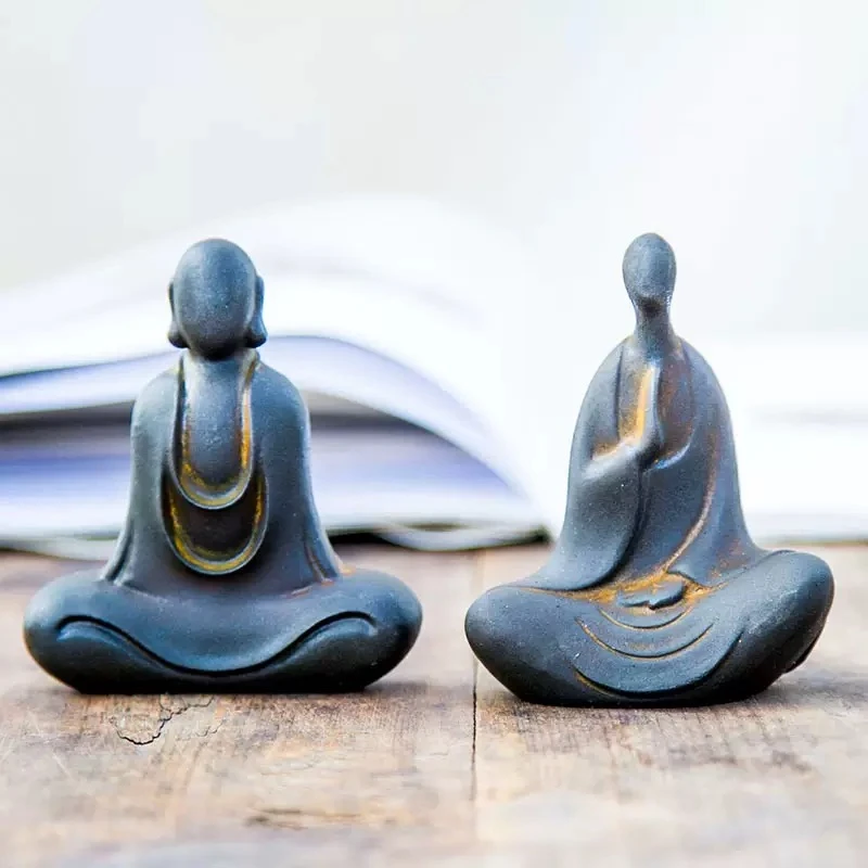 禅意中式无相佛精品桌面摆件茶宠茶台茶桌茶具和尚人物小物件书房